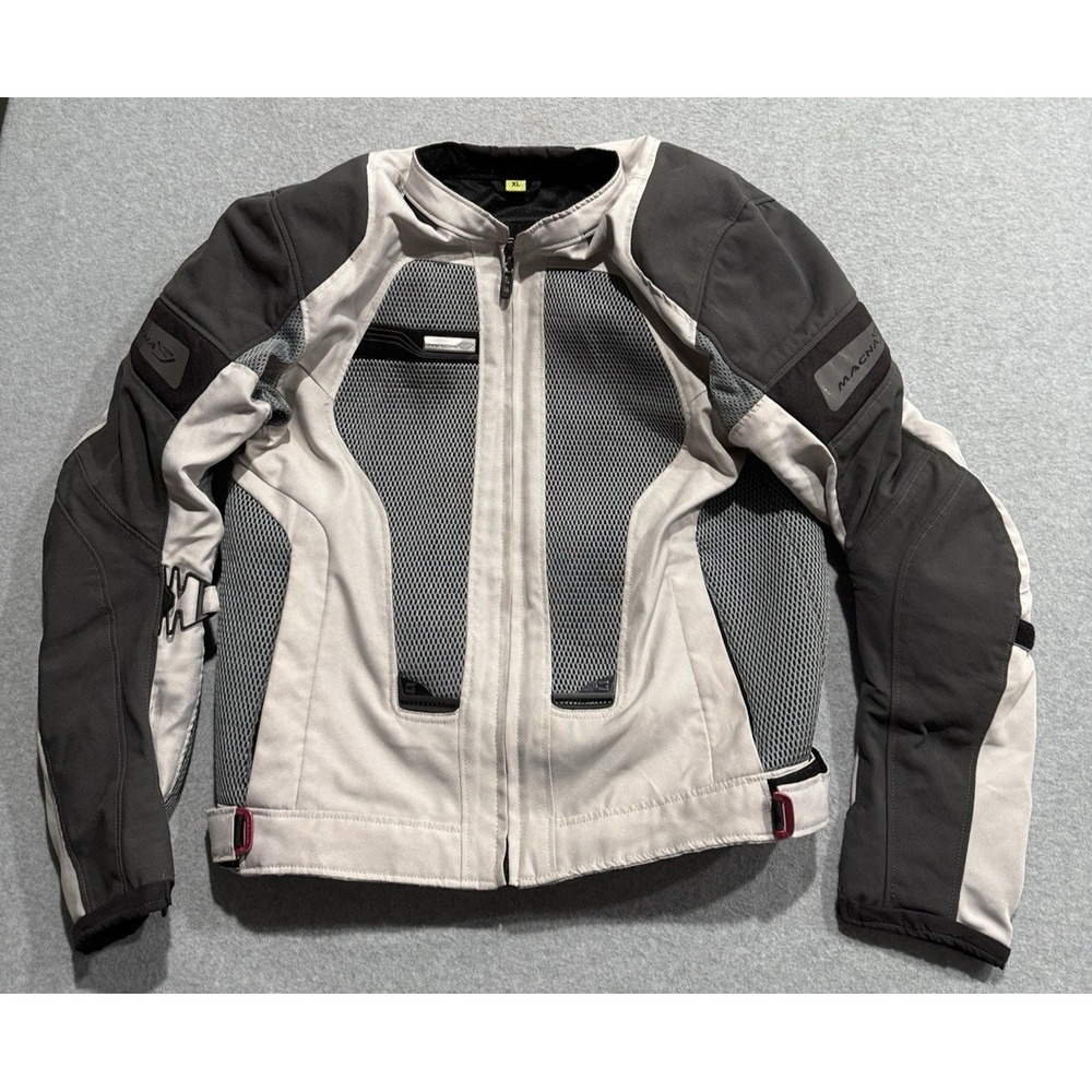 Macna Chili Motorcycle Jacket Womens Size XL White/Gray Padded